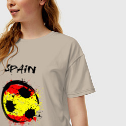 Футболка оверсайз женская Football Spain, цвет: миндальный — фото 2
