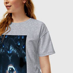 Футболка оверсайз женская Поднятие уровня в одиночку Джину Сон тень, цвет: меланж — фото 2