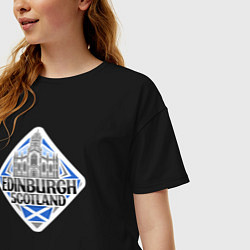 Футболка оверсайз женская Эдинбург - Шотландия, цвет: черный — фото 2