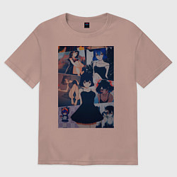 Футболка оверсайз женская Чёрный клевер Секре Сваллотейл, цвет: пыльно-розовый