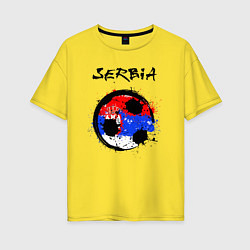 Футболка оверсайз женская Сборная - Сербия, цвет: желтый