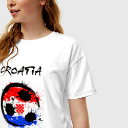 Футболка оверсайз женская Сборная - Хорватия, цвет: белый — фото 2