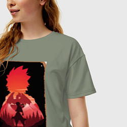 Футболка оверсайз женская Хвост Феи Нацу Драгнил, цвет: авокадо — фото 2