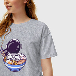 Футболка оверсайз женская Ramen spaceman, цвет: меланж — фото 2