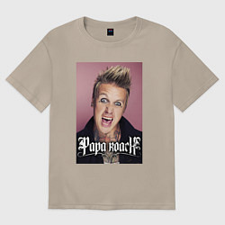 Футболка оверсайз женская Papa Roach - Jacoby Shaddix, цвет: миндальный