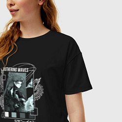 Футболка оверсайз женская Jiyan - Wuthering Waves, цвет: черный — фото 2