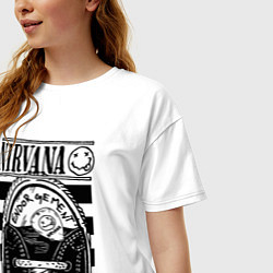 Футболка оверсайз женская Nirvana grunge rock, цвет: белый — фото 2