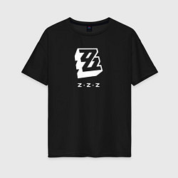 Футболка оверсайз женская Zenless Zone Zero logo, цвет: черный