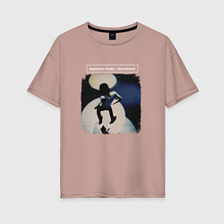 Футболка оверсайз женская Depeche Mode - Dave devotional tour, цвет: пыльно-розовый