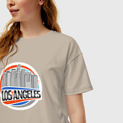 Футболка оверсайз женская City Los Angeles, цвет: миндальный — фото 2