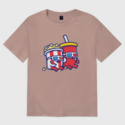 Футболка оверсайз женская В кино, цвет: пыльно-розовый