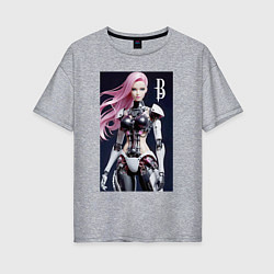 Женская футболка оверсайз Cyber Barbie - ai art future