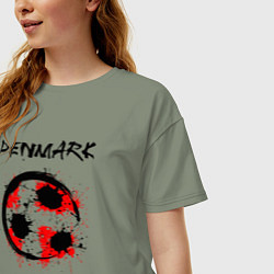 Футболка оверсайз женская Сборная Дании, цвет: авокадо — фото 2