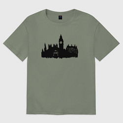 Футболка оверсайз женская Тардис и Лондон, цвет: авокадо