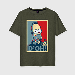 Женская футболка оверсайз Homer with donut