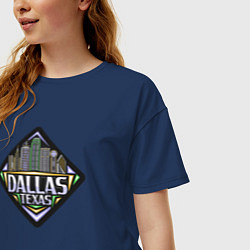 Футболка оверсайз женская Техас Даллас, цвет: тёмно-синий — фото 2