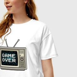 Футболка оверсайз женская Game over tv, цвет: белый — фото 2