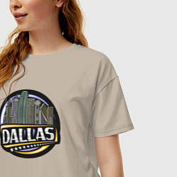 Футболка оверсайз женская Dallas USA, цвет: миндальный — фото 2