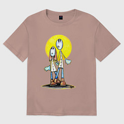 Футболка оверсайз женская Чудики, цвет: пыльно-розовый