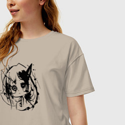 Футболка оверсайз женская Тёмное зеркало души, цвет: миндальный — фото 2