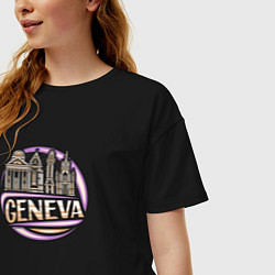 Футболка оверсайз женская Женева, цвет: черный — фото 2