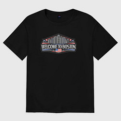 Футболка оверсайз женская Добро пожаловать в Бостон, цвет: черный