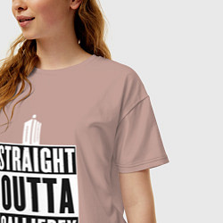 Футболка оверсайз женская Straight outta gallifrey, цвет: пыльно-розовый — фото 2