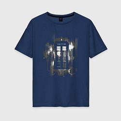 Женская футболка оверсайз Tardis grey