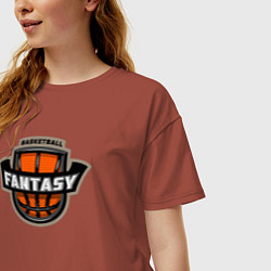 Футболка оверсайз женская Basketball fantasy, цвет: кирпичный — фото 2