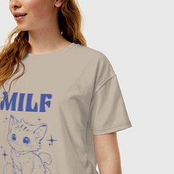 Футболка оверсайз женская Milf милфа, цвет: миндальный — фото 2