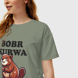Футболка оверсайз женская Bobr kurwa, цвет: авокадо — фото 2
