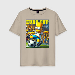Женская футболка оверсайз Euro cup - Bart Simpson