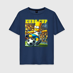 Футболка оверсайз женская Euro cup - Bart Simpson, цвет: тёмно-синий