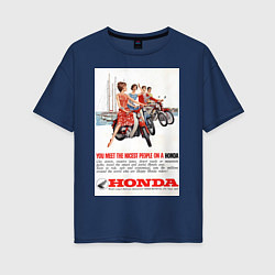 Женская футболка оверсайз Honda мотоцикл