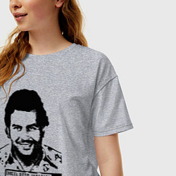 Футболка оверсайз женская Pablo escobar in the jail, цвет: меланж — фото 2