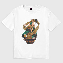 Футболка оверсайз женская One piece Зоро Zoro удон, цвет: белый