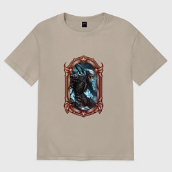 Футболка оверсайз женская Боевой киборг в оправе, цвет: миндальный