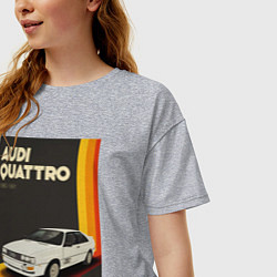 Футболка оверсайз женская Audi Quattro автомобиль, цвет: меланж — фото 2