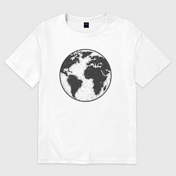 Футболка оверсайз женская Planet earth, цвет: белый