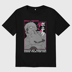 Футболка оверсайз женская Человек-бензопила Денджи Почита, цвет: черный