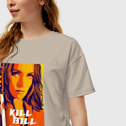 Футболка оверсайз женская Kill bill - Uma Thurman, цвет: миндальный — фото 2