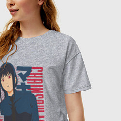Футболка оверсайз женская Человек-бензопила Макима Makima, цвет: меланж — фото 2