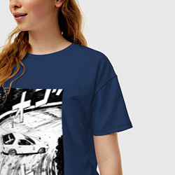 Футболка оверсайз женская Mazda RX-7 гоночный стиль, цвет: тёмно-синий — фото 2
