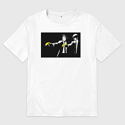 Футболка оверсайз женская Бэнкси банановое чтиво, цвет: белый