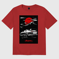 Футболка оверсайз женская Toyota Supra jdm гоночный, цвет: красный