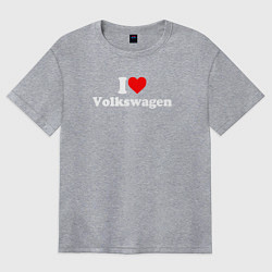 Футболка оверсайз женская I love Volkswagen, цвет: меланж