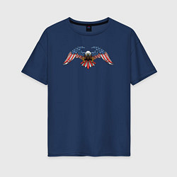 Футболка оверсайз женская Американский орёл, цвет: тёмно-синий