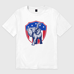 Футболка оверсайз женская Elephant USA, цвет: белый