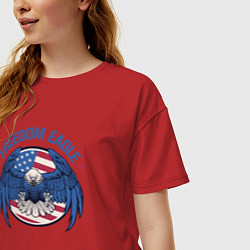 Футболка оверсайз женская США - орёл свободы, цвет: красный — фото 2