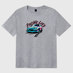 Футболка оверсайз женская Phonk life чёрный, цвет: меланж